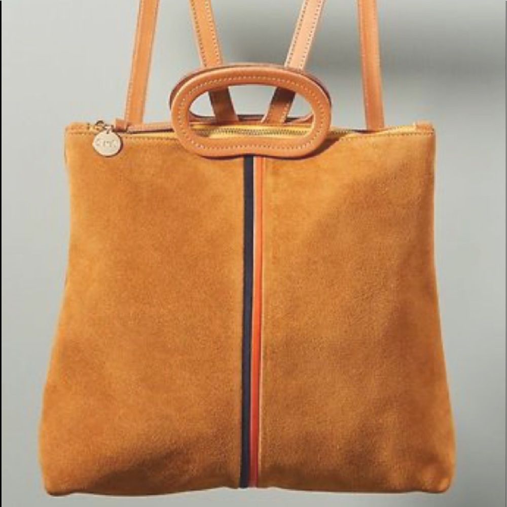 Clare V Vivier Marcelle suede backpack stripe EUC